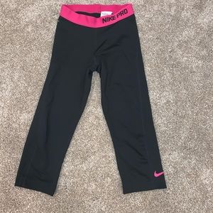 Black with Pink Nike Leggings